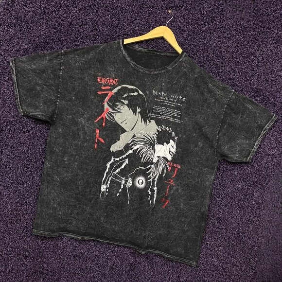 Death Note Light and Ryuk acid wash anime T-Shirt Size 3XL - Picture 3 of 4